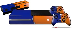 Ripped Colors Blue Orange Skin Set fits XBOX One Console Controllers - Picture 1 of 2