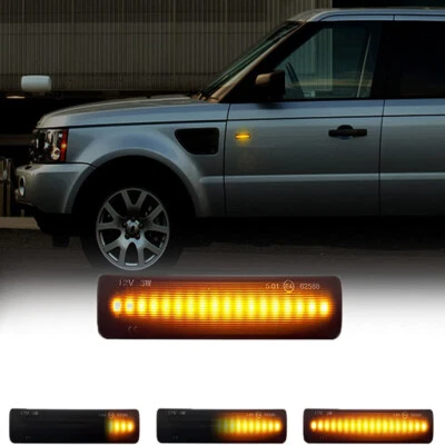 Smoke Amber LED Turn Signal Side Marker Lights For 06-13 Range Rover Sport L320 - Image 1 of 4