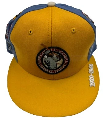 Talla 7 1/2 NUEVO CON ETIQUETAS LOGOTIPOS DEL EQUIPO DE MUSEO DE BÉISBOL LIGA NEGRA AJUSTADA PARA HOMBRES GORRA SOMBRERO NUEVO Foto 1 de 4