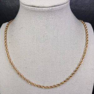 ROPE CHAIN Necklac 14k GP Yellow Gold Plated. 13-204 - Picture 1 of 6