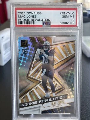 2021 Donruss Mac Jones Rookie Revolution PSA 10 Patriots RC #REV-MJO - Image 1 of 2