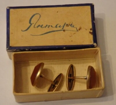 Original Baltischer Butterscotch Bernstein Manschettenknöpfe  mit Punze 1950 Jr. - Bild 1 von 4