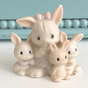 Precious Moments Some Bunny's Sleeping 1990 Mama & Baby Rabbits Mini Figurine - Picture 1 of 7