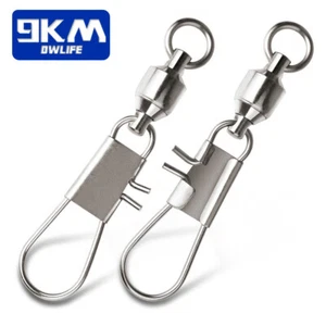 50Pcs Ball Bearing Swivels with Snap Fishing Swivels for Saltwater Freshwater - Picture 1 of 17
