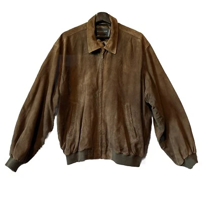 VTG Golden Bear Suede Bomber Zip Up Lined  Soft Brown Jacket - Image 1 of 4