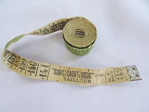 Vintage Tape Measure 1920s Printed Fabric Advertising Simili Caoutchouc Tailleur - Picture 1 of 8