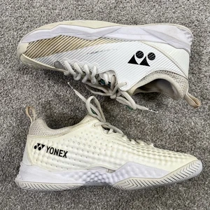 Yonex Power Cushion Fusionrev Herren 8,5 Weiß Gold Pickleball Schuhe Leicht - Bild 1 von 10