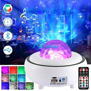 LED Star Galaxy Night Light Ocean Wave Projector with Music Bluetooth Speaker US - Picture 1 of 14