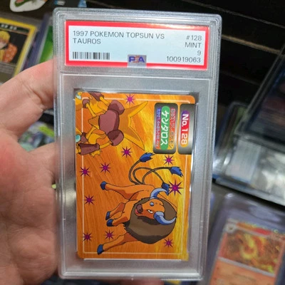 Pop 5, no higher. Pokemon Japanese Topsun VS 128 Tauros Kadabra 1997 Card PSA 9 - Image 1 of 4