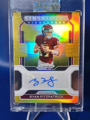 2021 Panini Prizm Ryan Fitzpatrick Sensational Signatures Gold Auto 1/10 - Image 1 of 2