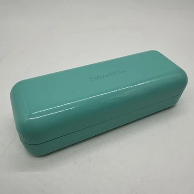 Tiffany & Co. Azul Rectángulo Carcasa Dura Gafas Joyero Estuche Caja de Almacenamiento Foto 1 de 4