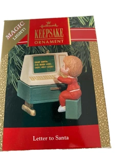 Hallmark Christmas Ornament Magic Light "Letter to Santa" 1990 In Box Dear Santa - Picture 1 of 5