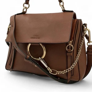 Chloe Schultertasche 2-Wege Leder braun Faye Crossbody Handtasche Gold Hardware - Bild 1 von 24