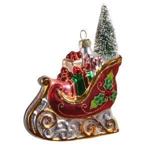 RAZ Imports Sleigh Ornament, 5-Inch, Multicolor - Picture 1 of 1