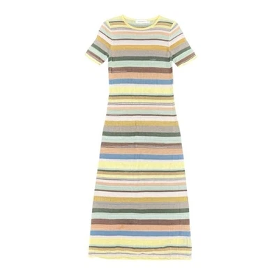 Zimmermann Natura Mouline Midi Dress Short Sleeve Striped Round Neck Pullover 3 - Image 1 of 4