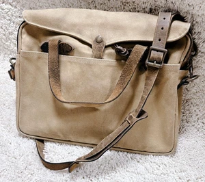 Filson Rugged Twill 2-Way Briefcase USA Made Business Bag Leather A4 Shoulder - Picture 1 of 12
