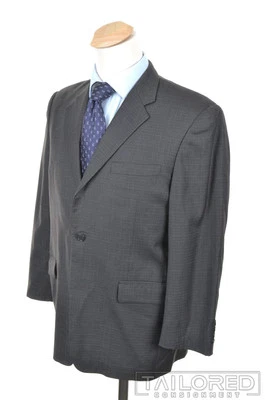 HICKEY FREEMAN Gris Cuadros 100% Lana Chaqueta Pantalones TRAJE Para Hombres - 40 S Foto 1 de 4
