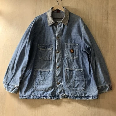 De Colección Envejecido Big Ben Denim Tareas Chaqueta Camisa XL Granja Rancho Ferrocarril EE. UU. Foto 1 de 4