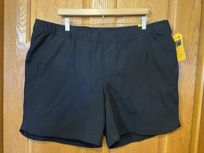 BZ52 Carhartt Shorts Womens 2X Black Relaxed Fit Ripstop Elastic Waist BS6199-W - Image 1 of 4