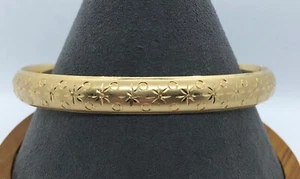 Brazalete Esmerilado Spiffy 14KYG 8" con Diseño de Estrella y Aro + Cierre de Barra de Seguridad, 9.3g - Imagen 1 de 8