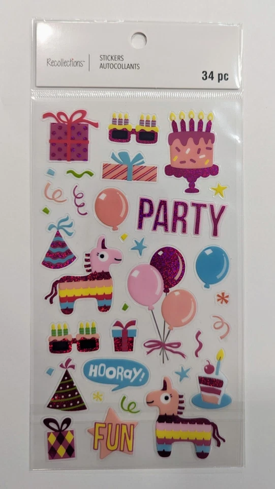 Girl Birthday Party Themed Scrapbooking Stickers by Recollections