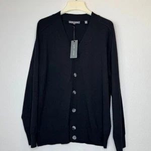 SLATE & STONE NWT Button Front Mens Cardigan XL Black Wool Blend Business Casual - Picture 1 of 10