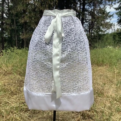 Delantal de encaje blanco para mujer Delantal de tela de encaje Oktoberfest Dirndl boda fiesta del té  Foto 1 de 4