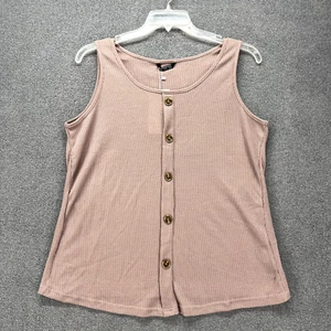 Bloomchic Top Womens Large 12 Lavender Sleeveless Tank round neck waffle knit - Picture 1 of 14