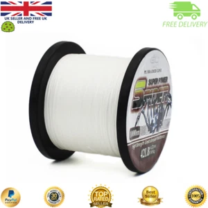 Super Dyneema 100-2000M 90LB Fishing Braid Carp Line WHITE Spod Marker Sea Carp - Picture 1 of 3