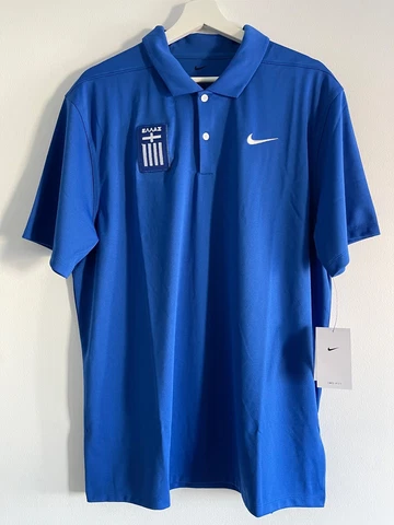 Greece Polo Shirt Nike Football Hellas National Soccer Team Blue Men New Cover
