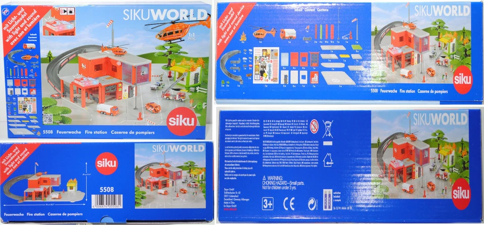Siku WORLD 5508 Feuerwache, mit Scania R380 Tanklöschfahrzeug + Eurocopter - Bild 1 von 1