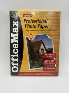OFFICEMAX PROFESSIONAL PHOTO PAPER - GLOSSY - 75 SHEETS - 8.5 X 11-inkjet-10 mil - Picture 1 of 4