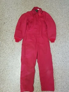 VTG SEARS Men's 38 Reg Work 'N Leisure RED Lined Zipper Jumpsuit Coveralls USA - Picture 1 of 8