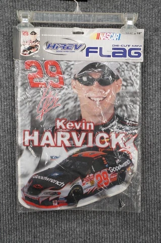 Vtg 2003 HIREV NASCAR Kevin Harvick #29 Goodwrench Car Die Cut Flag 12.5" x 18" Cover