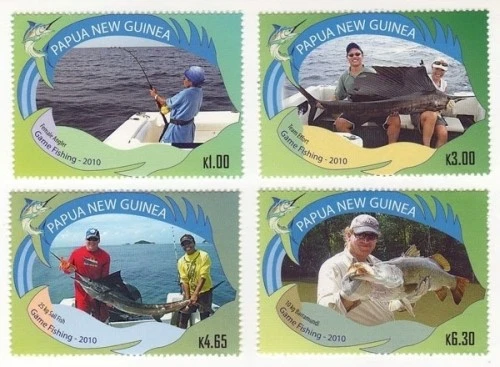 Papua New Guinea 2010 - Game Fishing - Set of 4 Stamps - Scott #1468-71 - MNH - Image 1 of 1