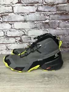 SALOMON Cross Hike Mid GTX Gray Lime Black Hiking Boots Men’s Sz 11M US/45 1/3EU - Picture 1 of 24