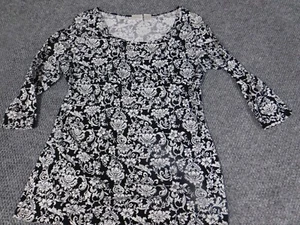 Spiegel Womens blouse Large black Floral pullover stretch - Picture 1 of 10
