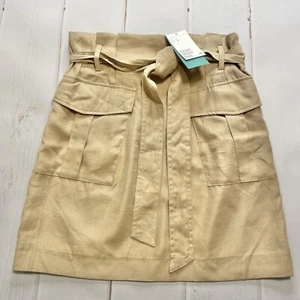 NWT - H&M - Women’s Khaki Cargo Belted Skirt - Size 4 - Picture 1 of 12