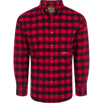 Drake Waterfowl Men's Autumn Brushed Twill Buffalo Plaid Long Sleeve Shirt - Image 1 of 4