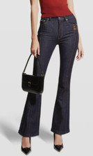 $1075 Dolce & Gabbana Women Blue Stretch Flared Leg Denim Pants Jeans IT 44/US 8