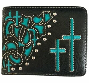Billetera Cross Hombre Occidental Plegable Libro de Cheques Estilo W057 Negra/Turo - Imagen 1 de 2
