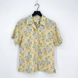 Top vintage Jones NY para mujer M pastel cottagecore mezcla de lino abotonado - Imagen 1 de 6