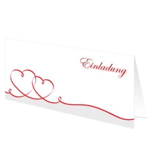 Tarjetas de Invitación de Boda PRICARO "Corazones Curvos" Rojo 25 Piezas - Imagen 1 de 2
