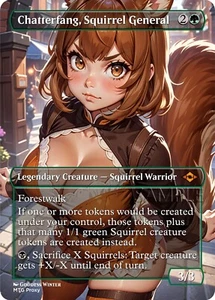 MTG - Chatterfang Squirrel General - Fanart Borderless Style Card EDH / Playtest - Picture 1 of 2