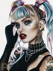 534 AI Art KI Kunst Poster Bild Vamp Punk Tattoo Woman Frau Action erotisch Sexy