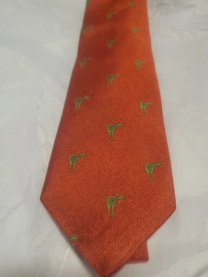 Peter Blair Orange & Green Silk Tie New - Image 1 of 4