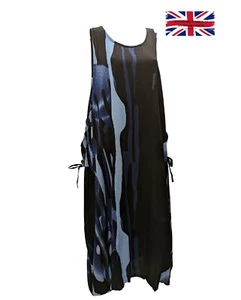 Womens Plus Size Curve Bubble Dress Abstract Print  Pocket Maxi Free Size -  P22 - Picture 1 of 1