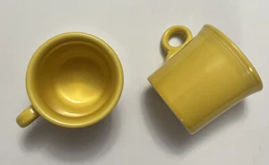 Set Of 2 Fiestaware Ring Handle Coffee Cup Mug Sunflower Yellow  Fiesta - Picture 1 of 3