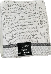 Mainstream International Inc. Fashion Jacquard Damask Bath Towel - Gray / White - Picture 1 of 4