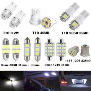 14x White LED Car Interior Inside Light Dome Trunk Map License Plate Lamp Bulbs - Picture 1 of 12